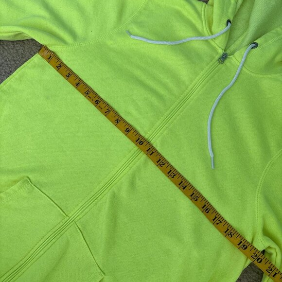 Punk Hoodie High Viz Patchwork Womens XL Neon Applique Embroidery Witchy - Picture 7 of 8